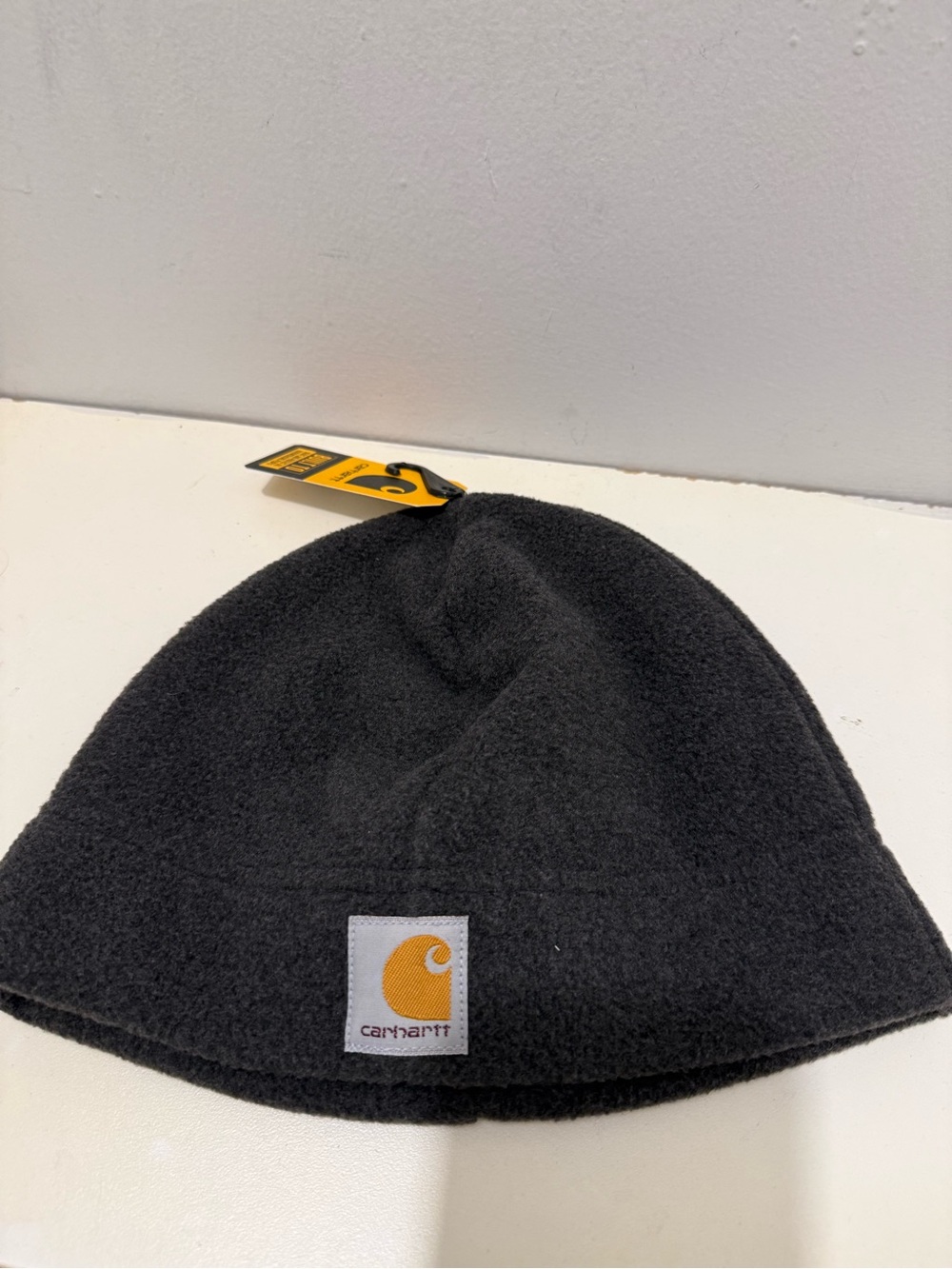 Carhartt Black Fleece Watch Hat with Gold Logo Patch